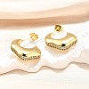 Brass Micro Pave Clear Cubic Zirconia Stud Earrings for Women EJEW-U056-01B-G-2