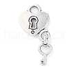 Tibetan Style Padlock and Key Alloy Pendants TIBEP-A11221-AS-NR-1
