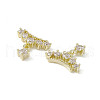 Brass Pave Clear Cubic Zirconia Nail Charms MRMJ-B002-19LG-2