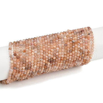 Natural Peach Moonstone Beads Strands X-G-J400-E16-02-3MM-A-1