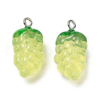 Transparent Resin Fruit Pendants CRES-Z003-02B-1