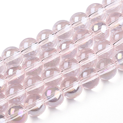 Electroplate Transparent Glass Beads Strands X-GLAA-T032-T8mm-AB10-1