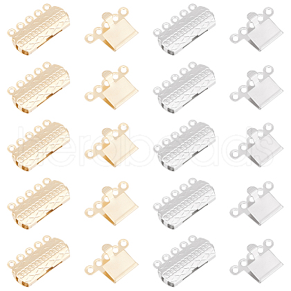 Unicraftale 24Pcs 2 Colors 304 Stainless Steel Box Clasps STAS-UN0056-34-1