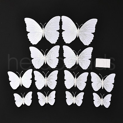 PVC Plastic Artificial 3D Butterfly Decorations DIY-I072-02G-1