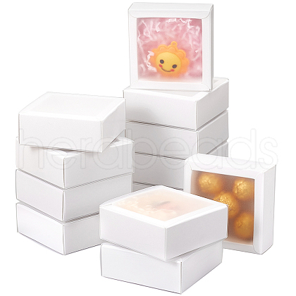 Cardboard Drawer Gift Storage Boxes with Clear Cover CON-WH0092-72A-01-1
