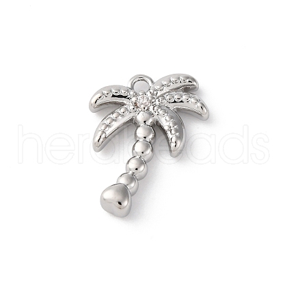 Brass Pave Clear Cubic Zirconia Pendants KK-V016-01P-1