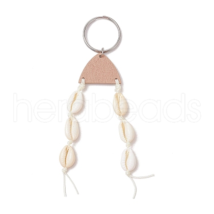 Natural Cowrie Shell Keychains KEYC-JKC01189-1