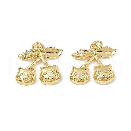 Brass Micro Pave Cubic Zirconia Pendants KK-H072-10G-1