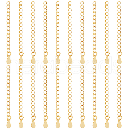 Beebeecraft 20Pcs Brass Chain Extender KK-BBC0016-38B-1