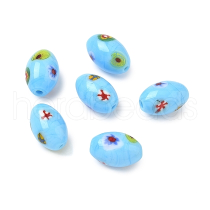 Handmade Millefiori Glass Beads LAMP-U004-02D-1
