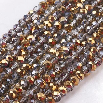 Electroplate Glass Faceted Rondelle Beads Strands EGLA-D020-3x2mm-14-1