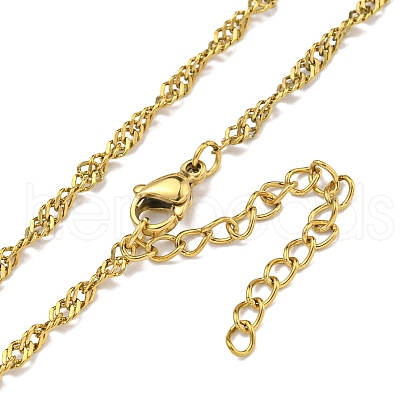 Ion Plating(IP) 304 Stainless Steel Wheat Chain Necklaces NJEW-R266-02G-1