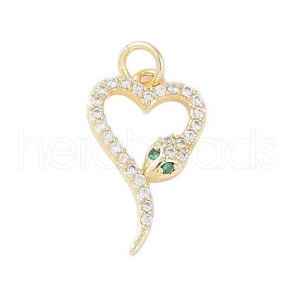 Rack Plating Brass Clear Cubic Zirconia Pendants KK-Z060-02G-02-1