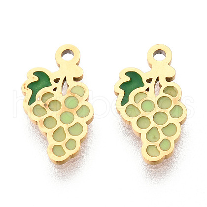 304 Stainless Steel Enamel Charms STAS-T065-53G-01-1