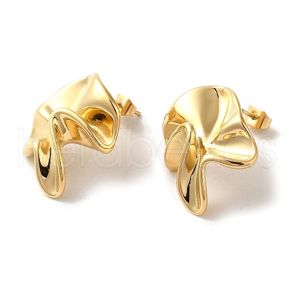 PVD Vacuum Plating 304 Stainless Steel Stud Earrings EJEW-C085-09G-1
