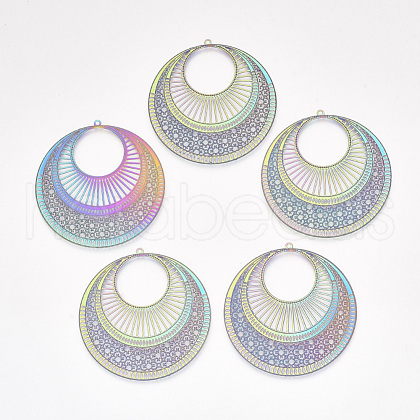 Ion Plating(IP) 304 Stainless Steel Filigree Pendants X-STAS-S108-42-1