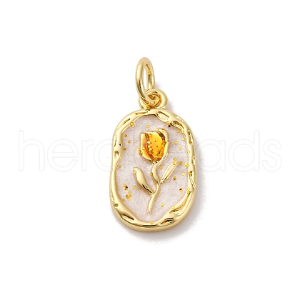 Brass Enamel Pendants KK-Q098-29G-A-1
