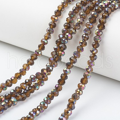 Electroplate Transparent Glass Beads Strands EGLA-A034-T3mm-R11-1