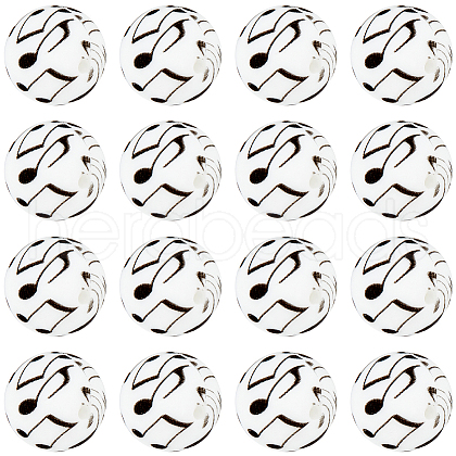 SUNNYCLUE 30Pcs Printed Silicone Focal Beads SIL-SC0001-73-1