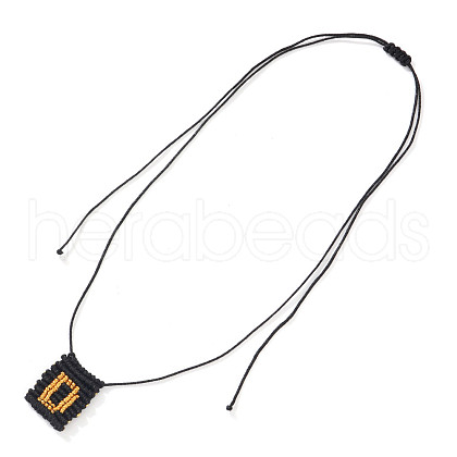 Summer Fibre Cloth Woven Letter D Pendant Braided Gold Cord Necklaces for Women KA4984-2-1