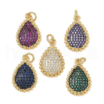 Brass Micro Pave Cubic Zirconia Pendants KK-S526-01G-1