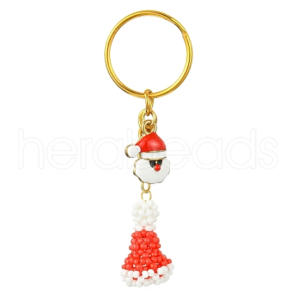 Christmas Hat Woven Glass Keychains KEYC-MZ00016-1
