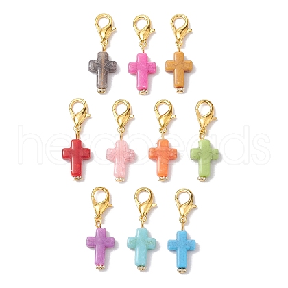 Acrylic Cross Pendant Decoration HJEW-JM01999-1