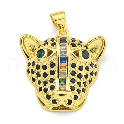 Brass Micro Pave Cubic Zirconia Pendants KK-K354-18G-02-1