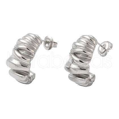 Non-Tarnish 304 Stainless Steel Twist Stud Earrings EJEW-Z022-14P-1