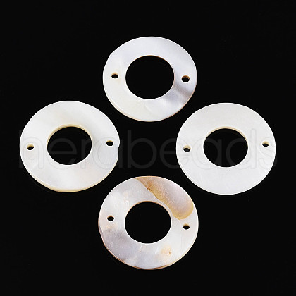 Natural Freshwater Shell Connector Charms SHEL-T020-20-1