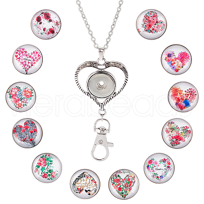 SUNNYCLUE DIY Interchangeable Dome Office Lanyard ID Badge Holder Necklace Making Kit DIY-SC0021-97E-1