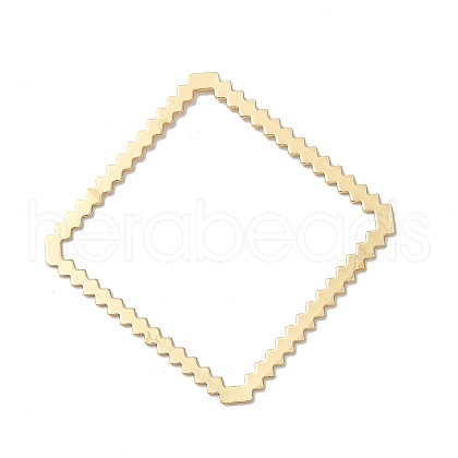 Rhombus Rack Plating Brass Linking Rings KK-G480-02LG-1