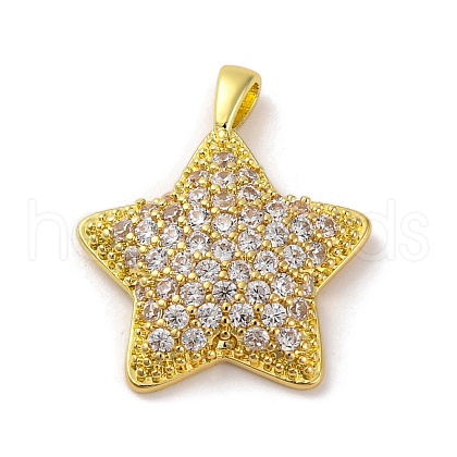 Brass Pendants with Cubic Zirconia KK-D536-09G-03-1