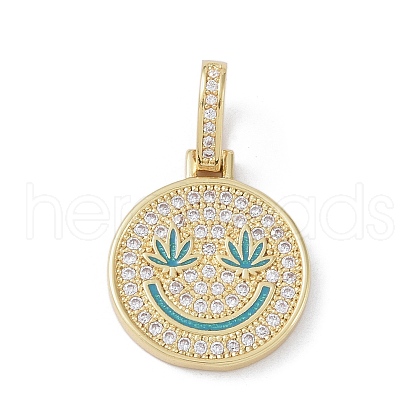 Brass Micro Pave Cubic Zirconia Pendants ZIRC-NH0001-01G-05-1