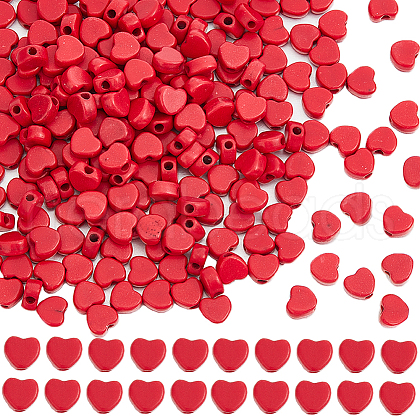 SUNNYCLUE 4 Strands Dyed Synthetic Turquoise Heart Beads Strands G-SC0002-61B-1
