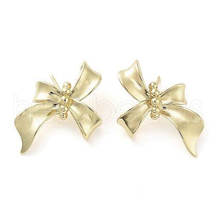 Brass Studs Earrings EJEW-K276-06A-G-1