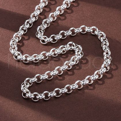 304 Stainless Steel Rolo Chain Necklaces NJEW-Q013-11S-1