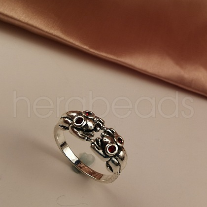Frog Alloy with Rhinestone Cuff Rings FS-WGCE30D-05-1
