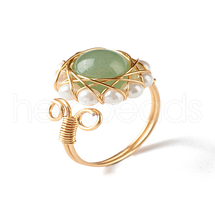 Natural Green Aventurine Finger Ring for Girl Women X1-RJEW-TA00012-1-1