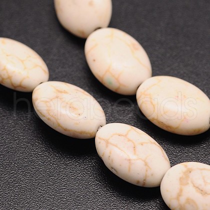 Synthetical Dyed Turquoise Oval Bead Strand G-P083-89B-1