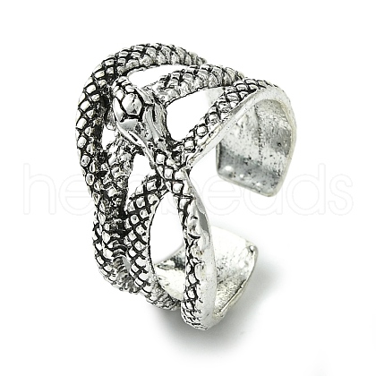 Snake Alloy Open Cuff Rings RJEW-K275-61AS-1