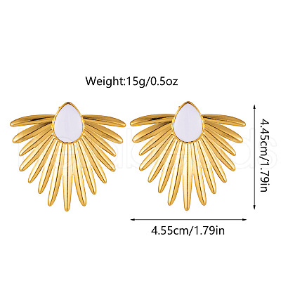 304 Stainless Steel Enamel Stud Earrings FS-WG1F046-03-1