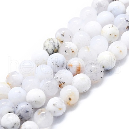 Natural White African Opal Beads Strands G-P457-C03-03-1