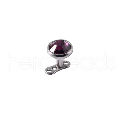 Stainless Steel Rhinestone Dermal Anchor Base/Top for Women Men WGB1D88-24-1