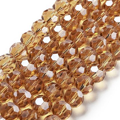 Electroplate Transparent Glass Beads Strands EGLA-A035-T10mm-A17-1