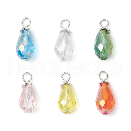 Electroplate Glass Pendants PALLOY-JF03956-01-1