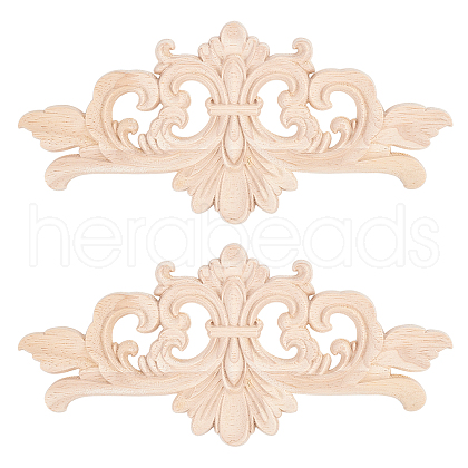 Olycraft Rubber Wood Carved Onlay Applique AJEW-OC0001-51A-1