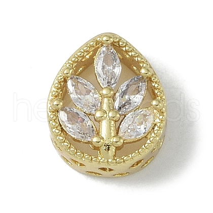 Rack Plating Brass Micro Pave Cubic Zirconia Beads KK-A220-12G-1
