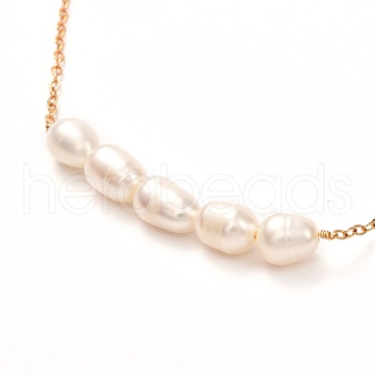 Mother's Day Jewellery Natural Pearl Beads Pendant Necklace for Girl Women NJEW-JN03667-1