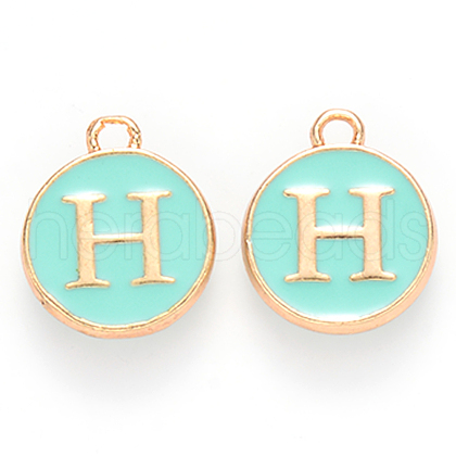 Golden Plated Alloy Enamel Charms ENAM-S118-05H-1